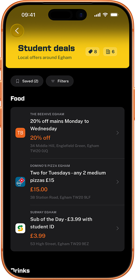 Example of a partner deal in the RHUL Mobile Deals tab